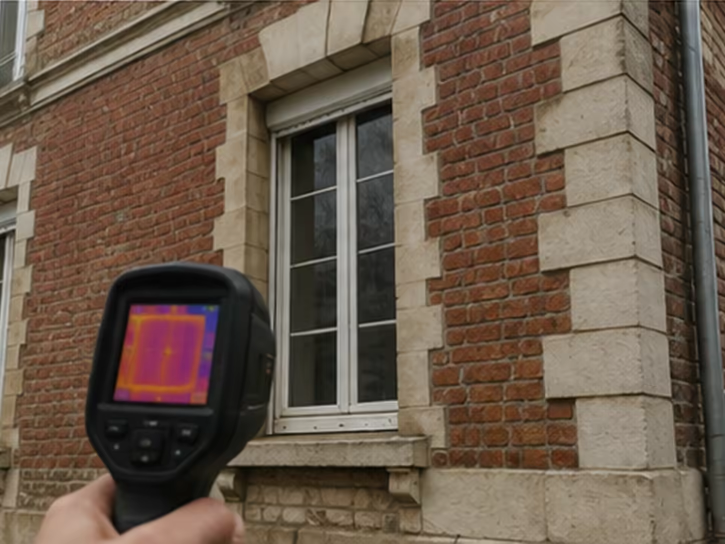 façade arrageoise en brique et pierre examinée avant isolation