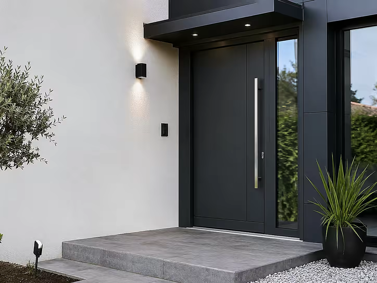 Porte d’entrée contemporaine - visuel d’illustration, projet non réalisé par Alpha Rénovation