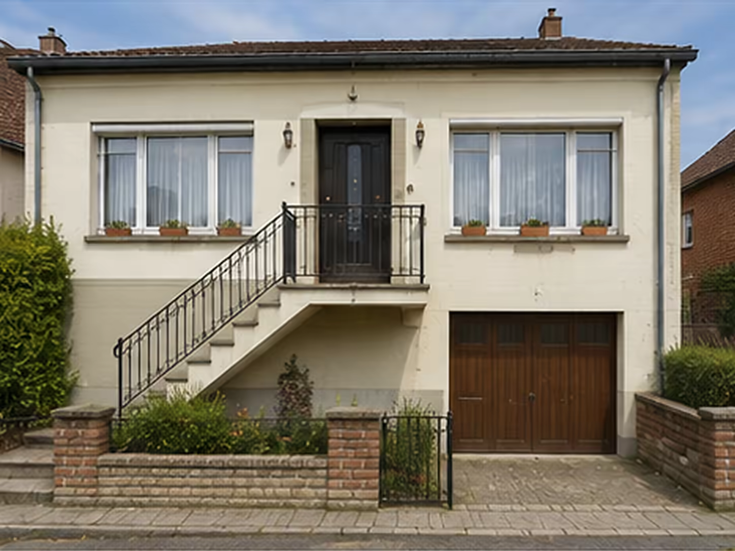 rénovation complète d’une maison bel-étage avec garage en niveau bas et séjour surélevé